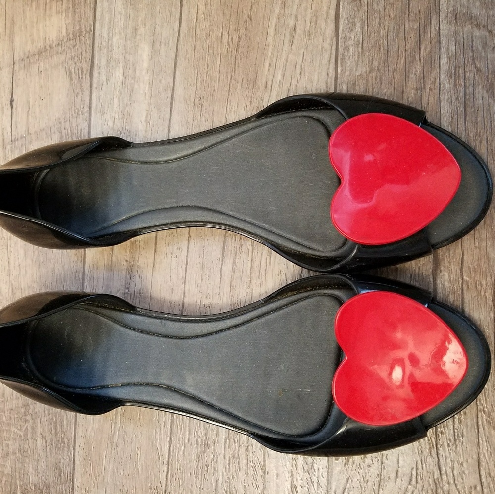 Melissa heart peep toe flats